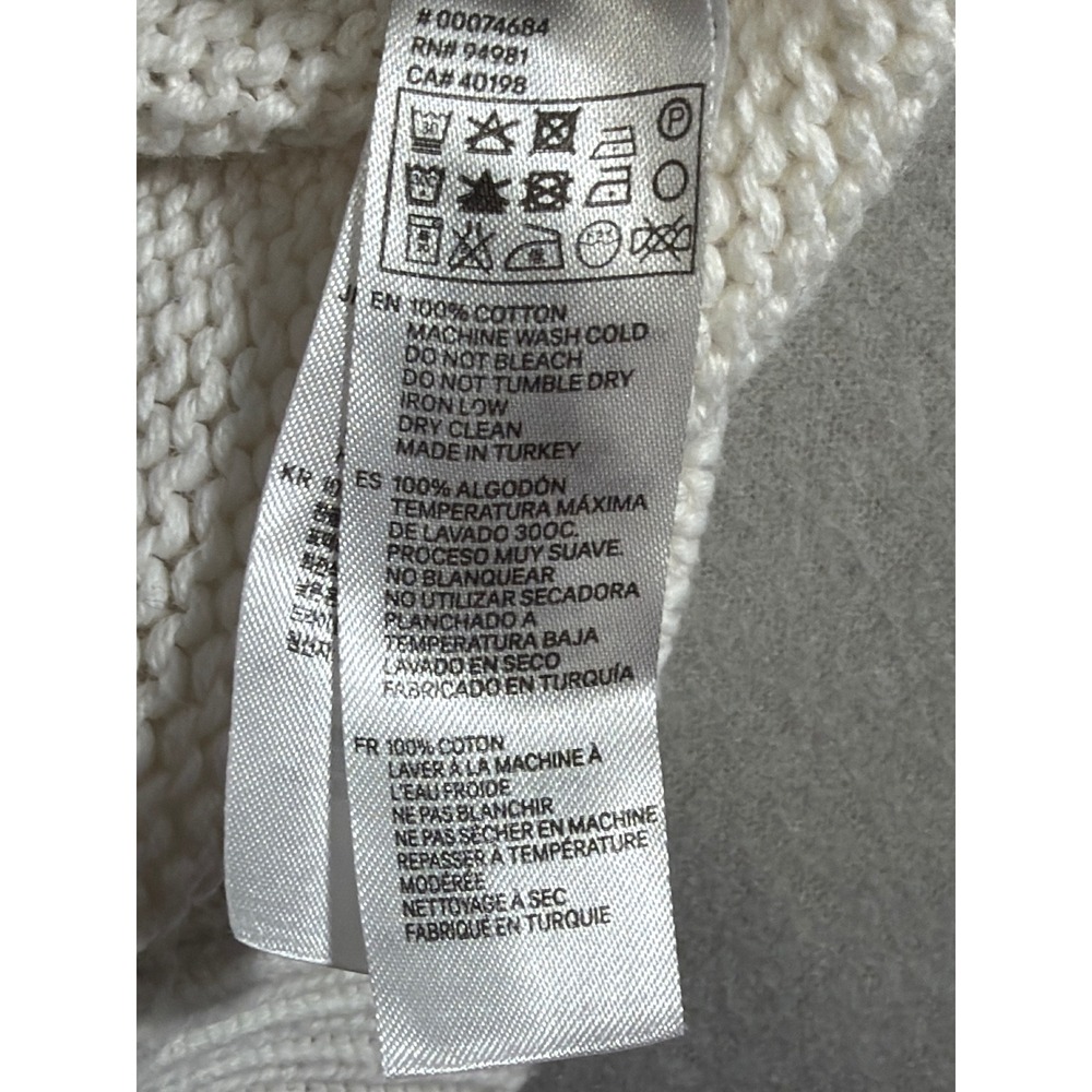 Forever 21‎ Womens Small White Black Geometric Southwestern Knit Cotton Sweater - Picture 4 of 8